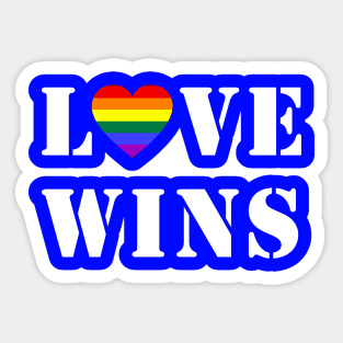Love Wins Gay Pride LGBTQ Rainbow Flag Heart Sticker